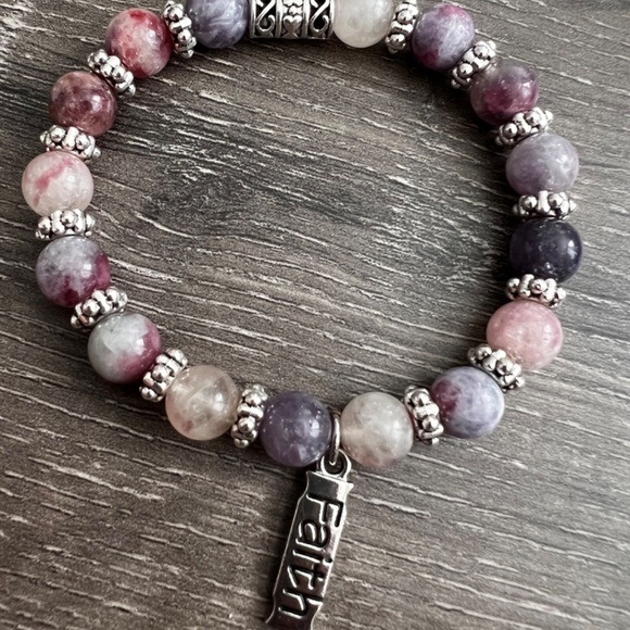 AAA+ Dreamy Natural Gemstone Amethyst with Cross Charm. - Picture 3 of 10